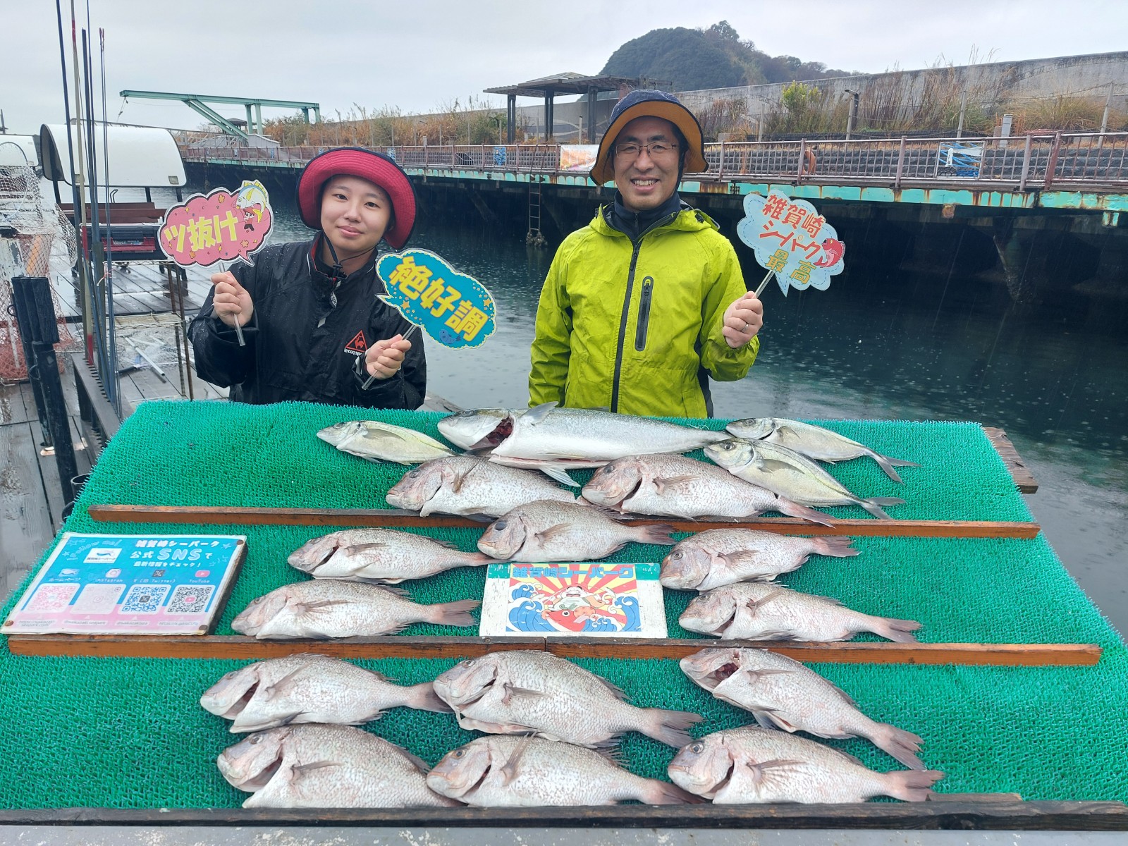 12月21日の釣果 雨でも後半も釣れてました🤗💕 - 雑賀崎シーパーク